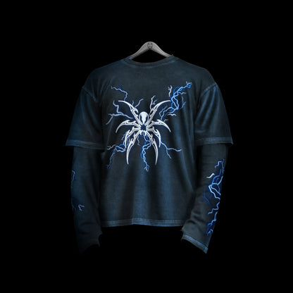 Acid spider double sleeve tee